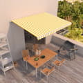 Miniatyrbillede 1 af 7: vidaXL markise 450x300 cm manuel betjening gul og hvid
