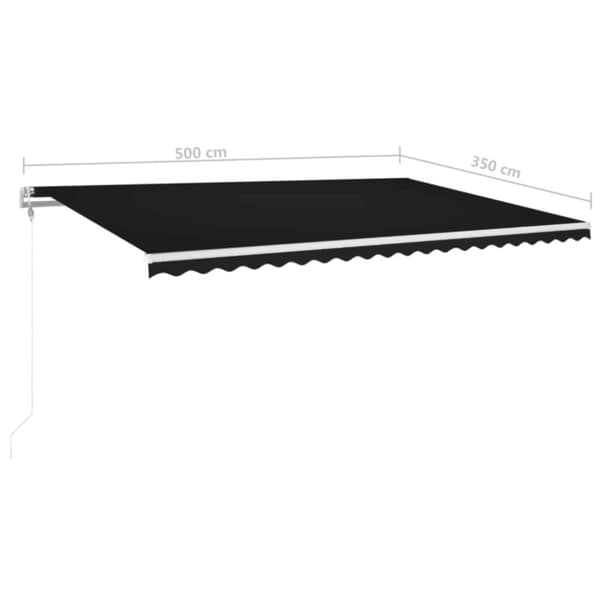 vidaXL markise m. LED + vindsensor 500x350 cm automatisk antracitgrå