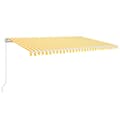 Miniatyrbillede 2 af 9: vidaXL markise m. LED + vindsensor 500x300 cm automatisk gul og hvid