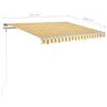 Pikkukuva 7 / 7: vidaXL Manuaalisesti sisäänkelattava markiisi 350x250cm keltavalkoinen