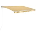 Pikkukuva 2 / 7: vidaXL Manuaalisesti sisäänkelattava markiisi 350x250cm keltavalkoinen