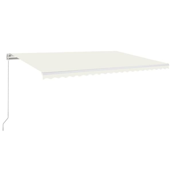 vidaXL Manuaalisesti sisäänkelattava markiisi 500x350 cm kerma