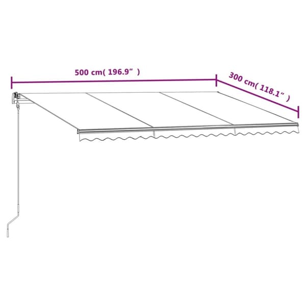 vidaXL Markis automatiskt infällbar 500x300 cm antracit