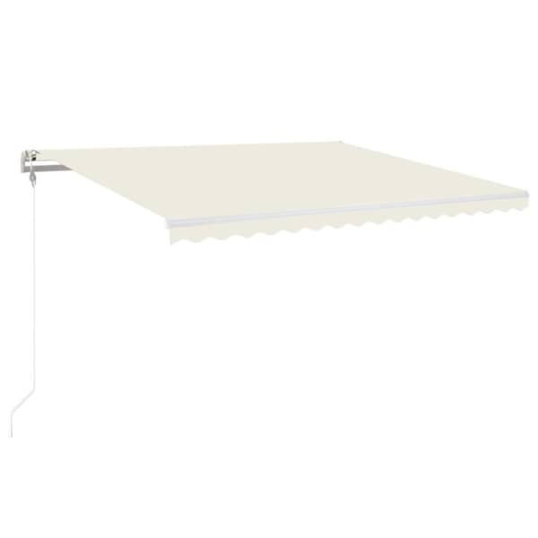 vidaXL Automaattisesti sisäänkelattava markiisi 450x350 cm kerma