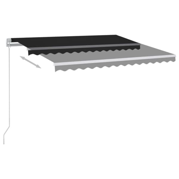 vidaXL markise m. LED-lys 350x250 cm manuel betjening antracitgrå
