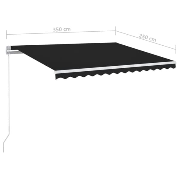 vidaXL markise m. LED-lys 350x250 cm manuel betjening antracitgrå