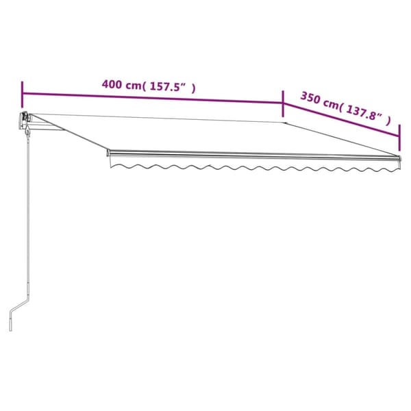 vidaXL markise 400x350 cm automatisk betjening gul og hvid