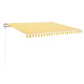 Miniatyrbillede 2 af 9: vidaXL markise 400x350 cm automatisk betjening gul og hvid
