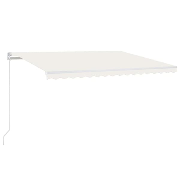 vidaXL Manuaalisesti sisäänkelattava markiisi LEDillä 450x300 cm kerma