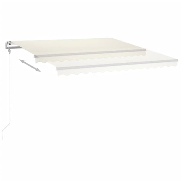 vidaXL Sisäänkelattava markiisi LED/tuulisensori 450x350 cm kerma
