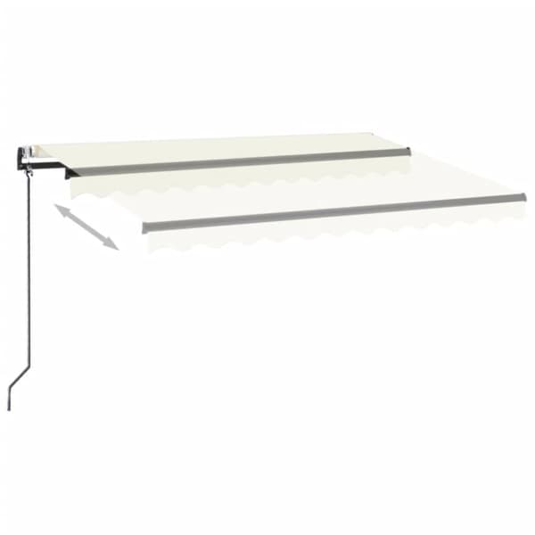 vidaXL Automaattisesti sisäänkelattava markiisi 350x250 cm kerma
