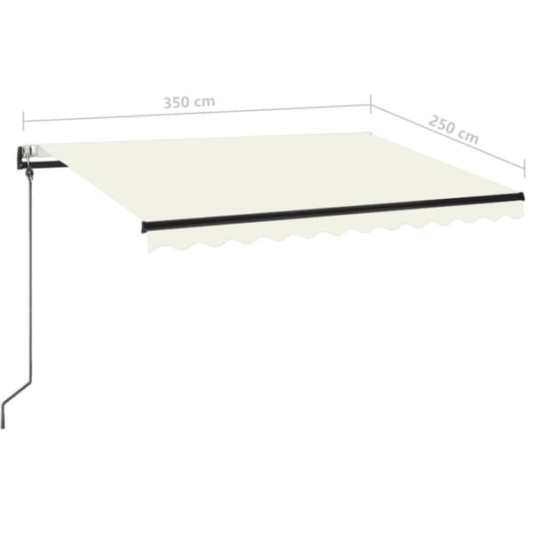 vidaXL Automaattisesti sisäänkelattava markiisi 350x250 cm kerma