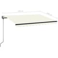 Miniatyrbilde 10 av 10: vidaXL Automatisk uttrekkbar markise 350x250 cm kremhvit