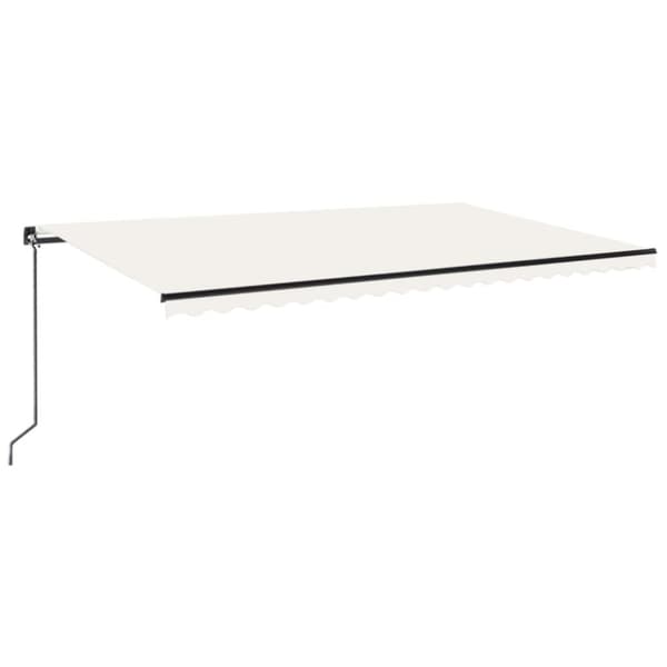 vidaXL Manuell uttrekkbar markise 500x300 cm kremhvit