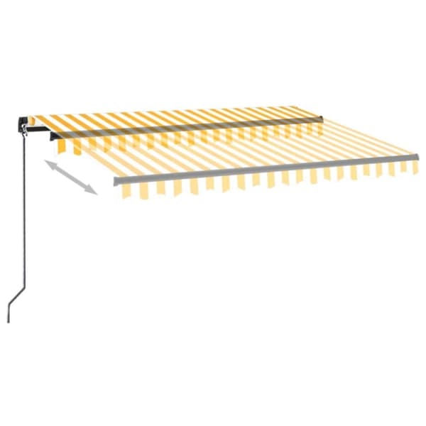 vidaXL Manuaalisesti sisäänkelattava markiisi 350x250cm keltavalkoinen