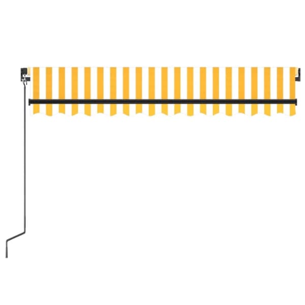 vidaXL Manuaalisesti sisäänkelattava markiisi 350x250cm keltavalkoinen