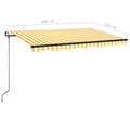 Miniatyrbillede 9 af 9: vidaXL markise 400x350 cm automatisk betjening gul og hvid