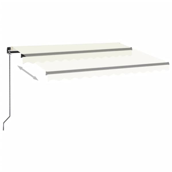 vidaXL Manuell uttrekkbar markise 350x250 cm kremhvit