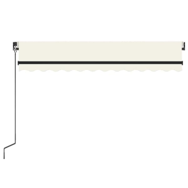 vidaXL Manuell uttrekkbar markise 350x250 cm kremhvit