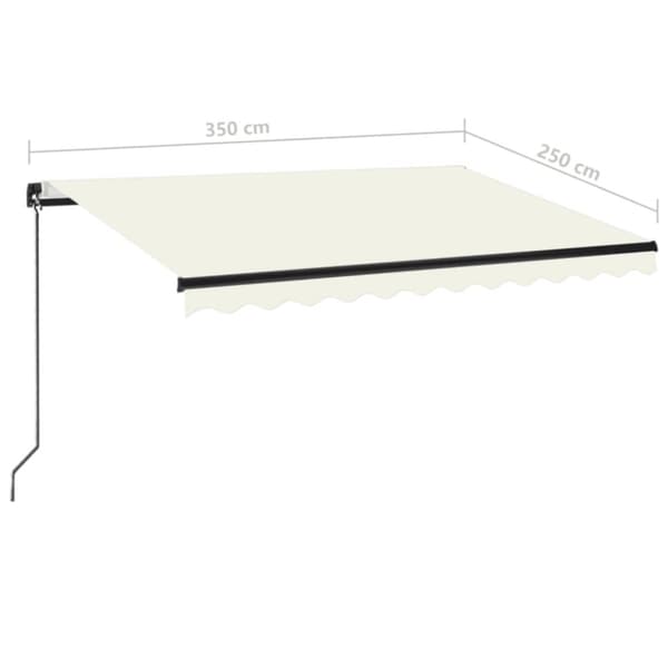 vidaXL Manuell uttrekkbar markise 350x250 cm kremhvit