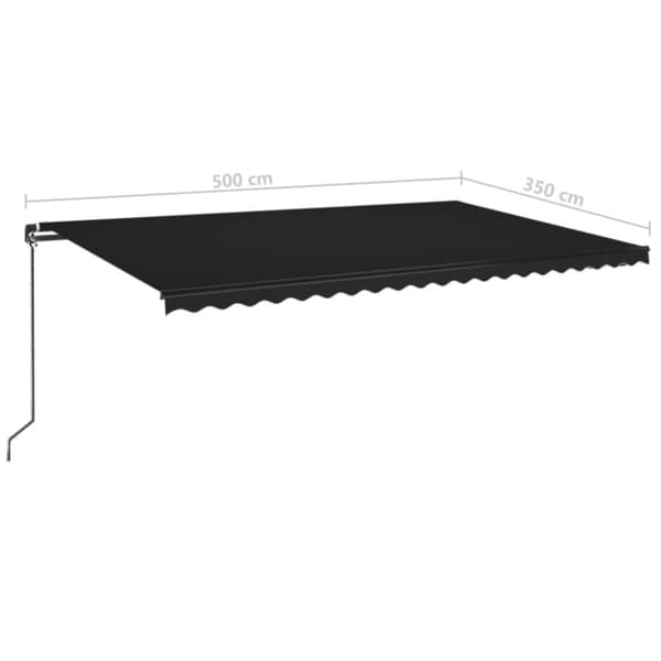 vidaXL Markis manuellt infällbar 500x350 cm antracit