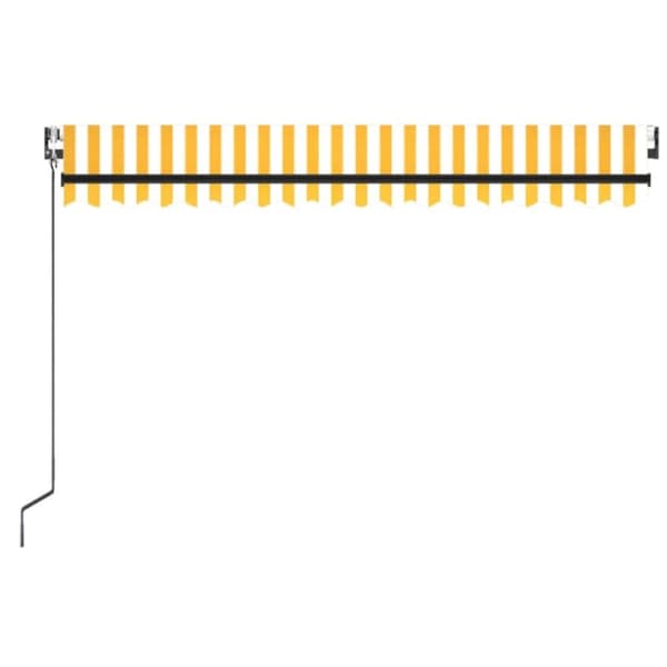 vidaXL Automatisk uttrekkbar markise 400x350 cm gul og hvit