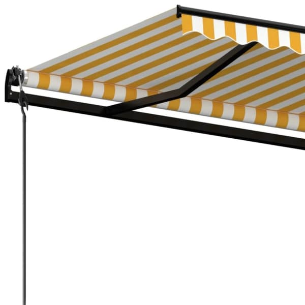 vidaXL Automatisk uttrekkbar markise 400x350 cm gul og hvit