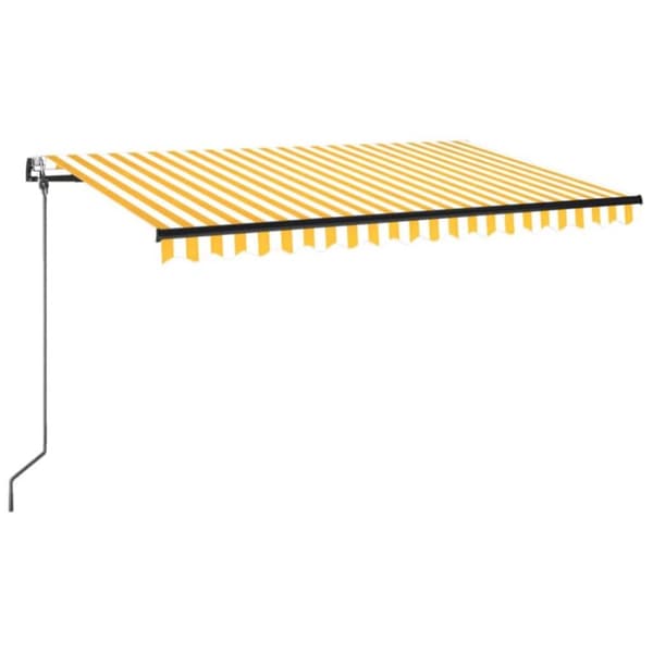 vidaXL Automatisk uttrekkbar markise 400x350 cm gul og hvit