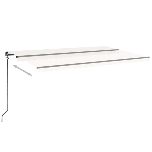 vidaXL Manuell uttrekkbar markise 500x350 cm kremhvit
