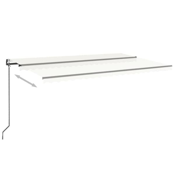 vidaXL Automatisk uttrekkbar markise 500x300 cm kremhvit