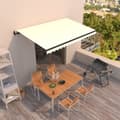 Miniatyrbilde 1 av 9: vidaXL Automatisk uttrekkbar markise 400x350 cm kremhvit