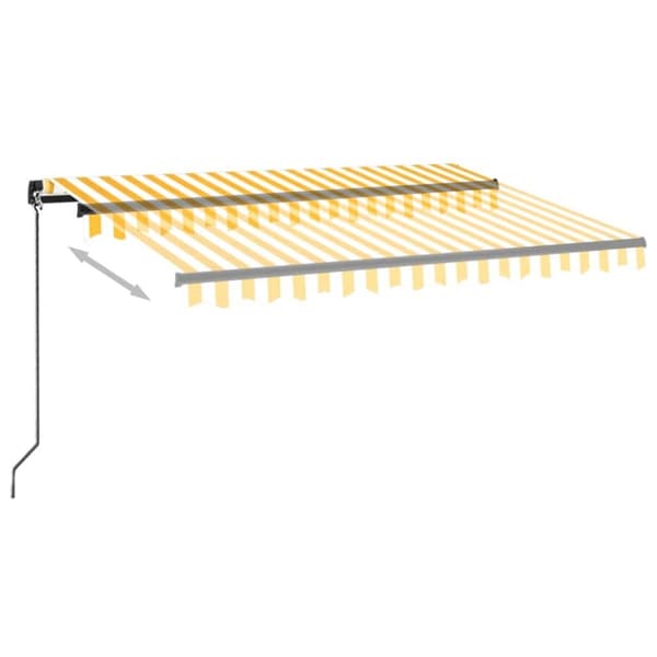 vidaXL Sisäänkelattava markiisi LEDillä 350x250cm keltavalkoinen
