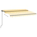 Pikkukuva 3 / 7: vidaXL Sisäänkelattava markiisi LEDillä 350x250cm keltavalkoinen