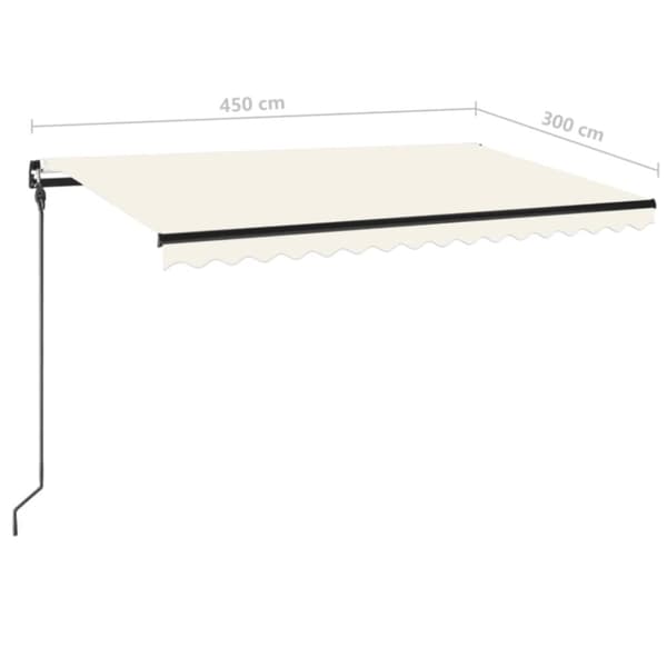 vidaXL Manuaalisesti sisäänkelattava markiisi 450x300 cm kerma