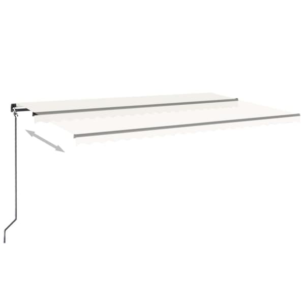 vidaXL markise m. LED-lys 500x300 cm manuel betjening cremefarvet