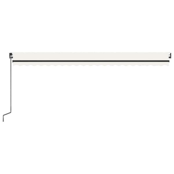 vidaXL markise m. LED-lys 500x300 cm manuel betjening cremefarvet
