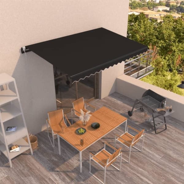 vidaXL markise 450x350 cm automatisk betjening antracitgrå