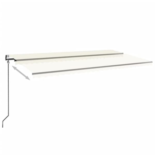 vidaXL Sisäänkelattava markiisi LED ja tuulisensori 600x350 cm kerma