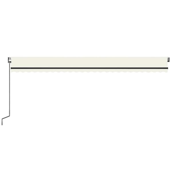 vidaXL Sisäänkelattava markiisi LED ja tuulisensori 600x350 cm kerma