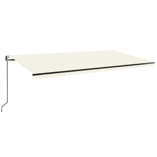 vidaXL Sisäänkelattava markiisi LED ja tuulisensori 600x350 cm kerma