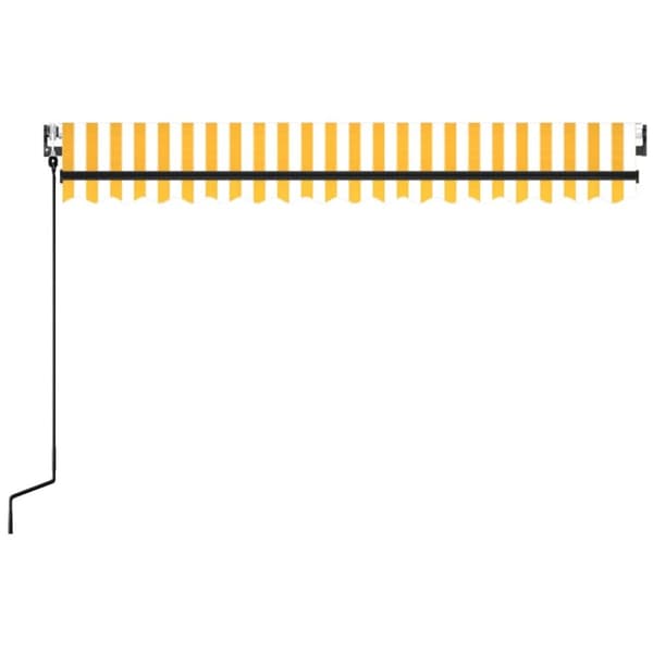 vidaXL Automaattisesti sisäänkelattava markiisi 450x350 cm keltavalk.