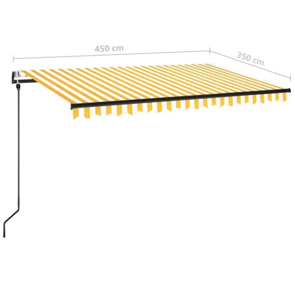 vidaXL Automaattisesti sisäänkelattava markiisi 450x350 cm keltavalk.