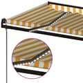 Miniatyrbild 5 av 10: vidaXL Automatisk markis med vindsensor & LED 450x300 cm gul/vit