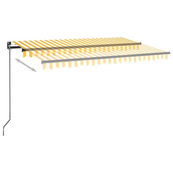 vidaXL Manuell uttrekkbar markise 400x350 cm gul og hvit