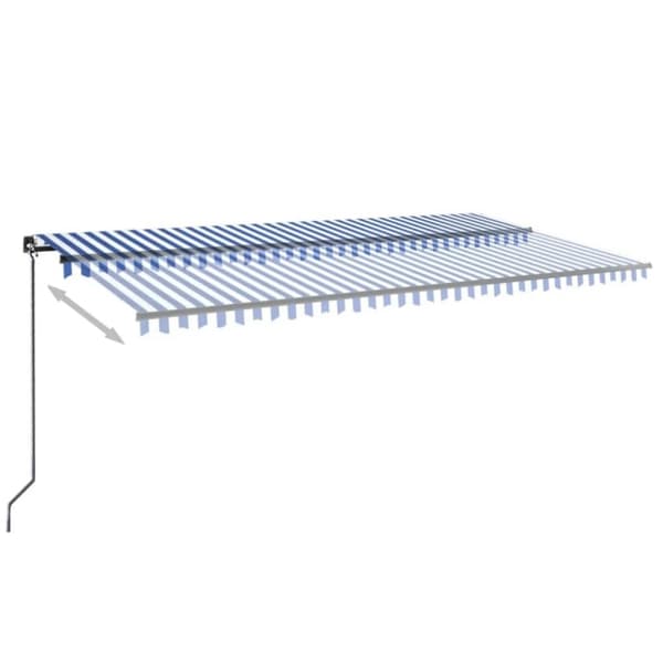 vidaXL Manuell uttrekkbar markise 600x350 cm blå og hvit