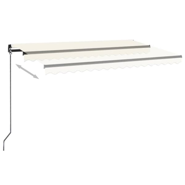 vidaXL Manuell uttrekkbar markise 450x350 cm kremhvit