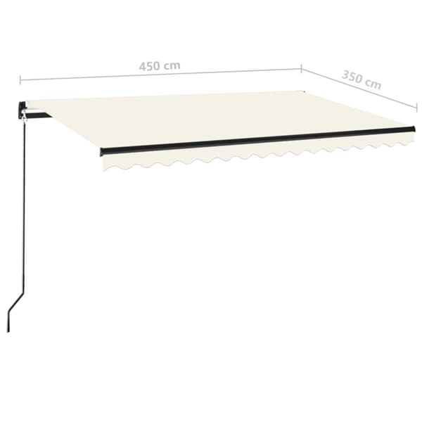 vidaXL Manuell uttrekkbar markise 450x350 cm kremhvit