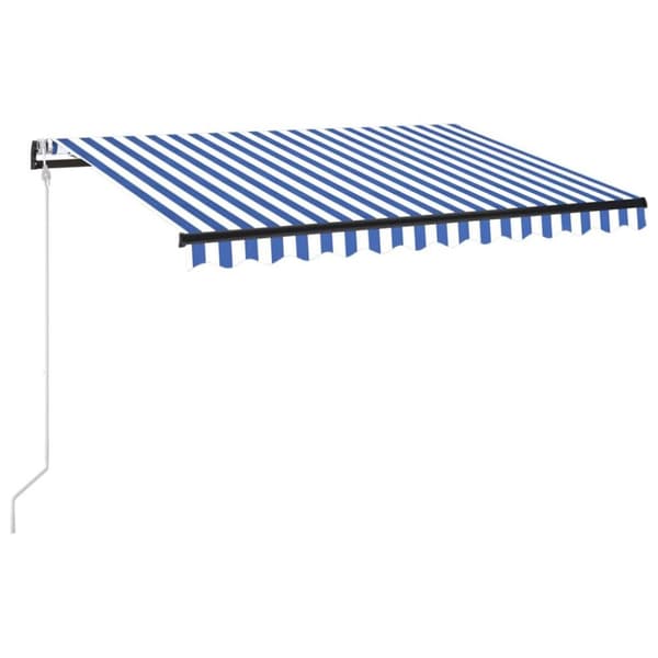 vidaXL Automatisk markise med LED og vindsensor 350x250 cm blå og hvit