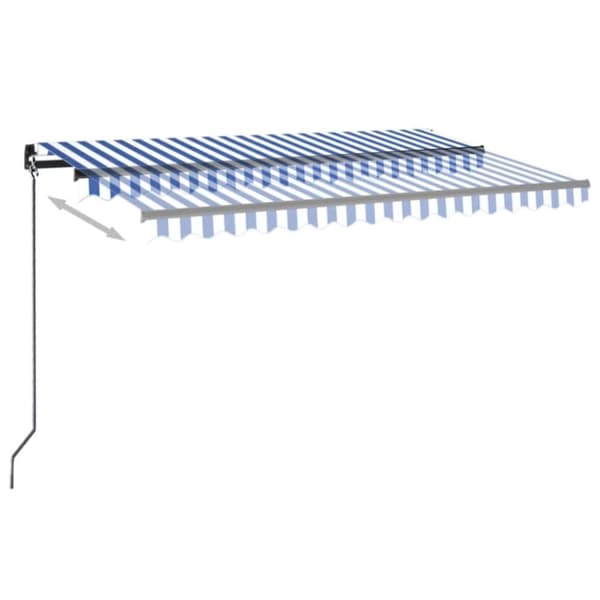 vidaXL Automatisk uttrekkbar markise 450x350 cm blå og hvit