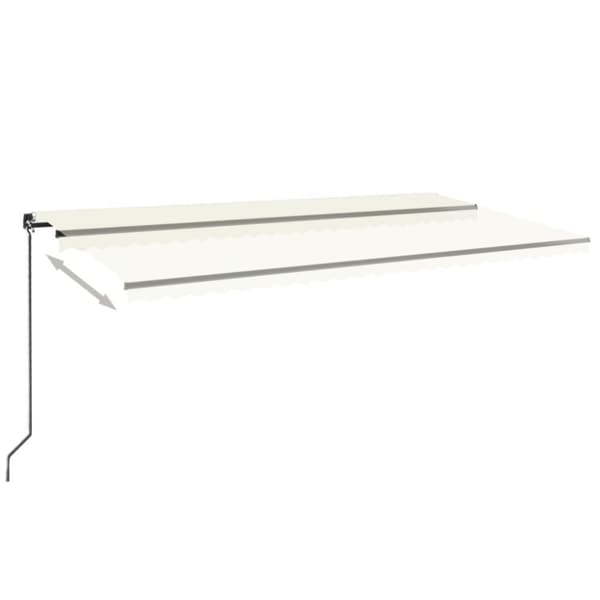 vidaXL Manuell uttrekkbar markise 600x350 cm kremhvit